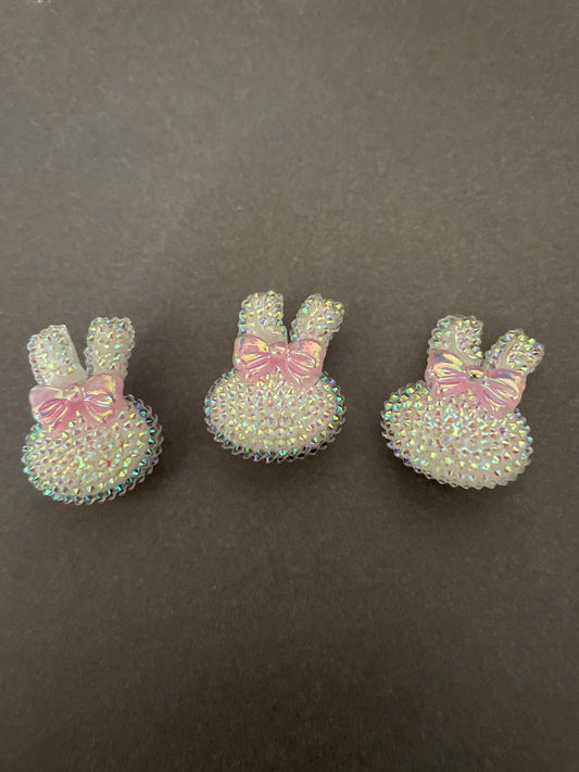 3 bunny with bows croc charm bundle