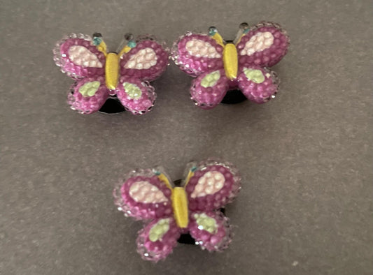 3 butterfly croc charm bundle