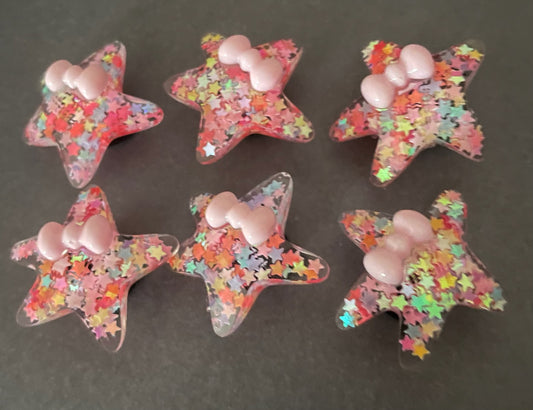 6 star fish with bows croc charm bundle